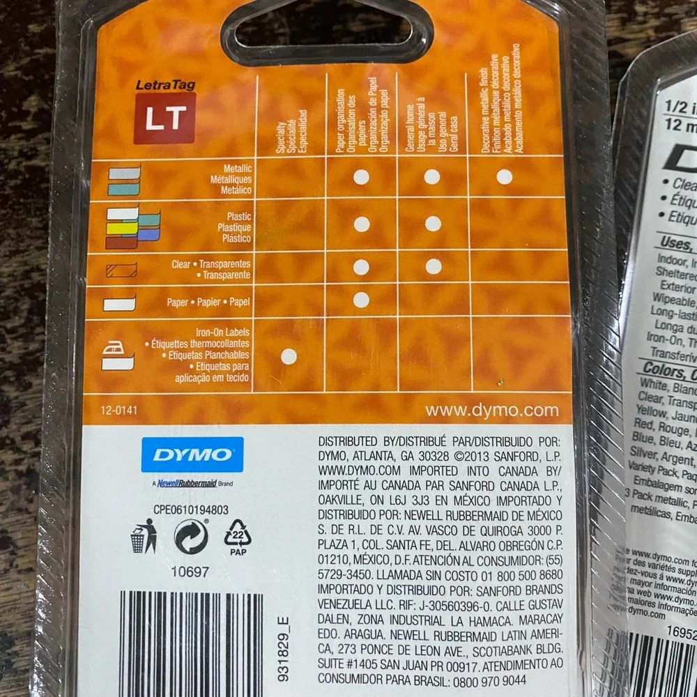 DYMO Label Refill Pack - White and Clear
